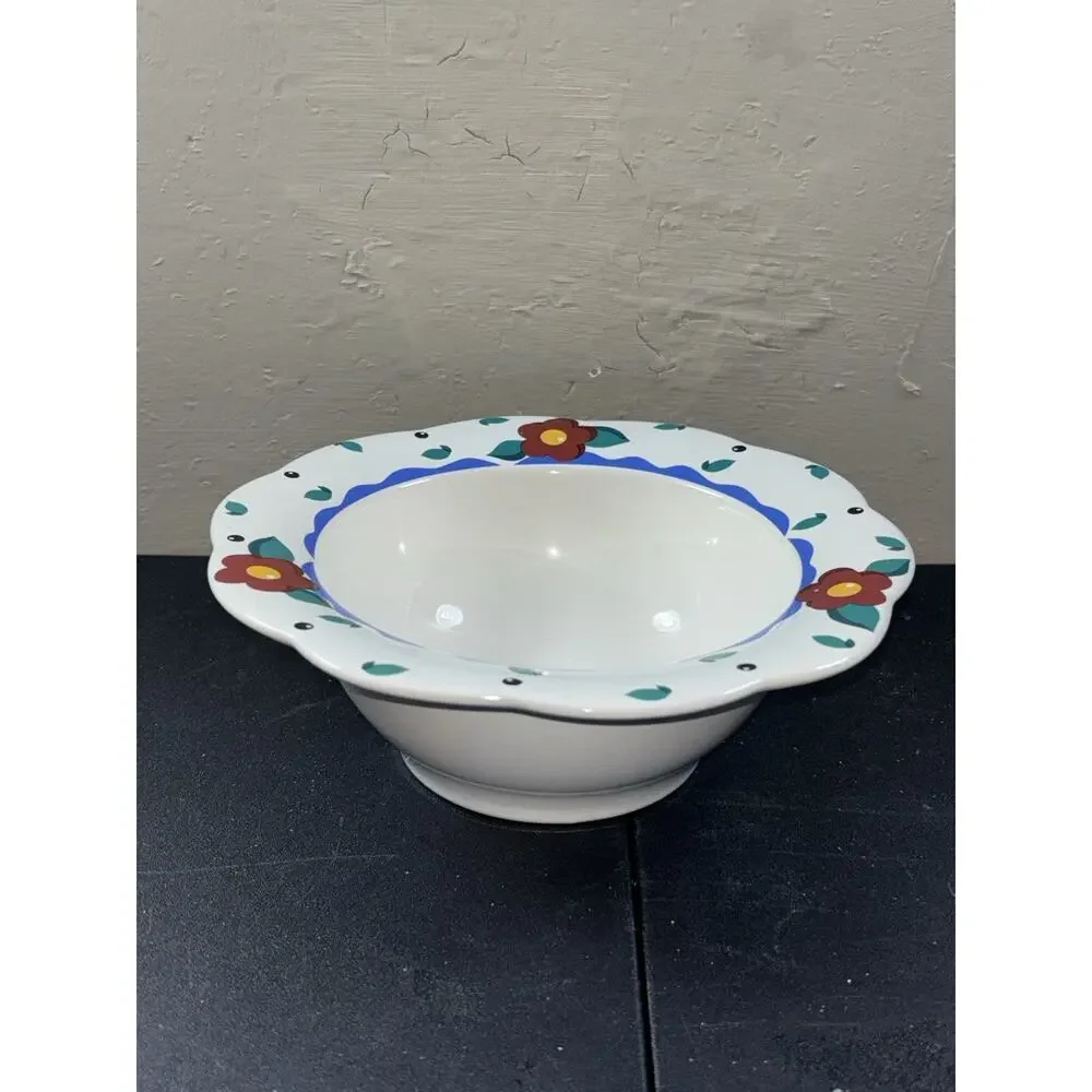 2 Vtg Pfaltzgraff Disney Mickey & Co. Mini Mouse Rimmed Bowls Scalloped Edge
